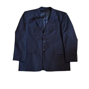 LORIANO COLLECTION MENS NAVY 100%  WOOL SUIT SPORT COAT JACKET SEE MEASUREMENTS
